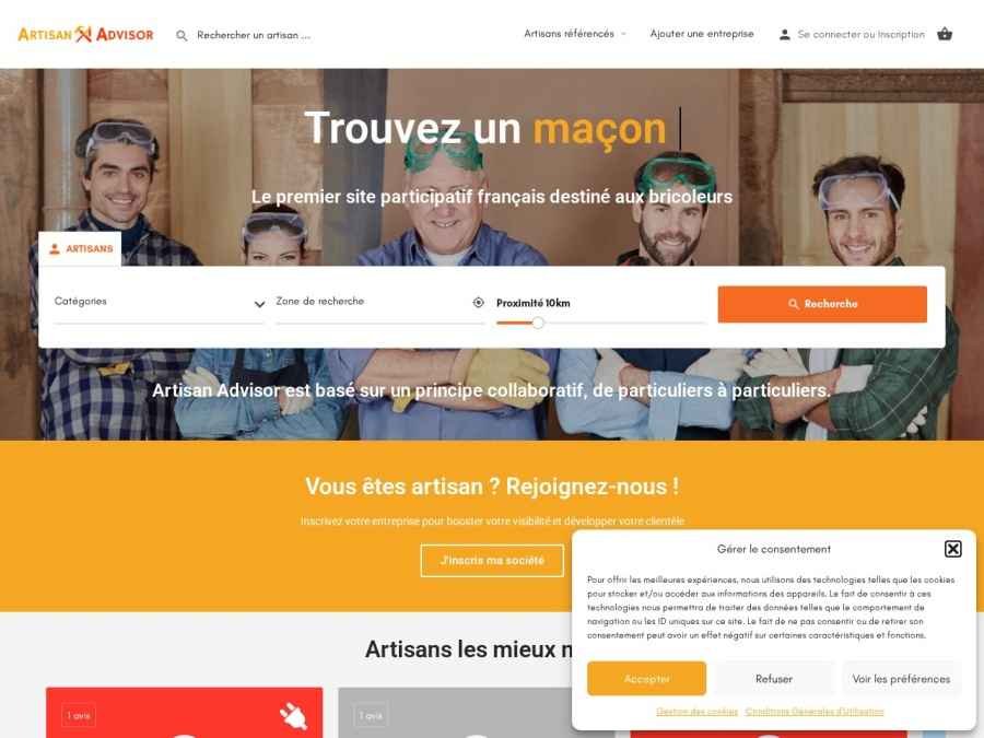 Réalisation Artisan Advisor - Wordpress