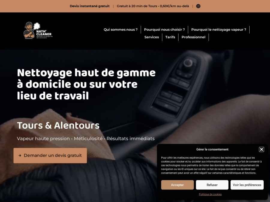 Réalisation Nath Cleaner - Wordpress