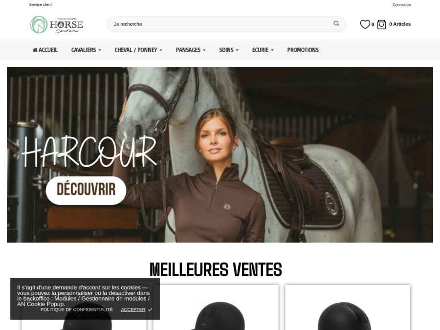 Réalisation Horse Center - Prestashop